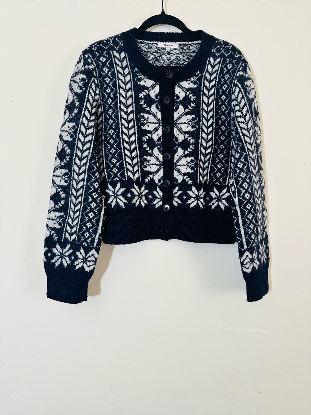 Madewell Fair Isle Wool Cardigan Jacket XL - Picture 4 of 16